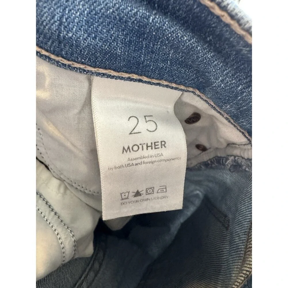 MOTHER Women's Beginers Luck The Pixie Dazzler Ankle Fray Jeans Size 25